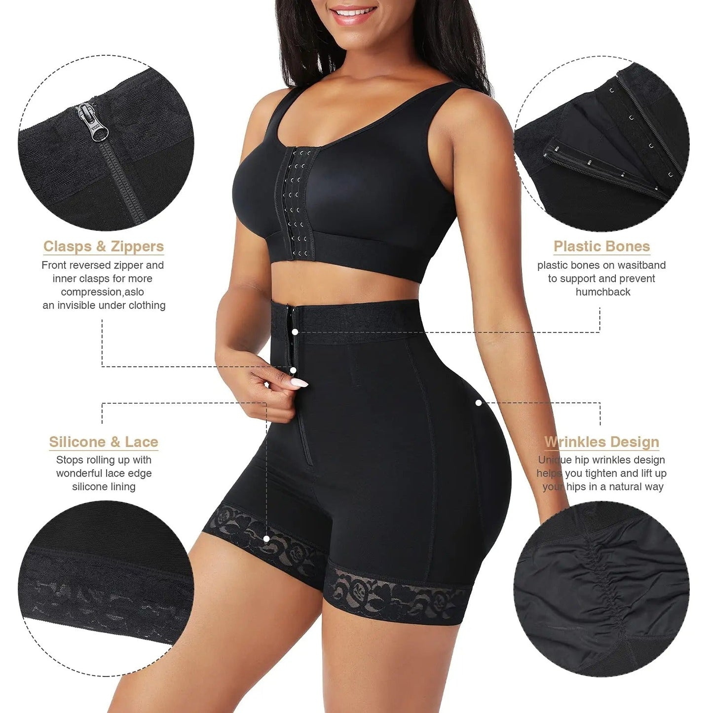 Allure-Nest® High-Waisted Boned Shaping Shorts